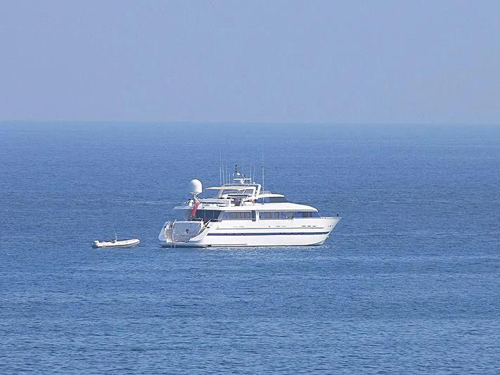 a white boat in the water aboard ESRA Yacht for Sale