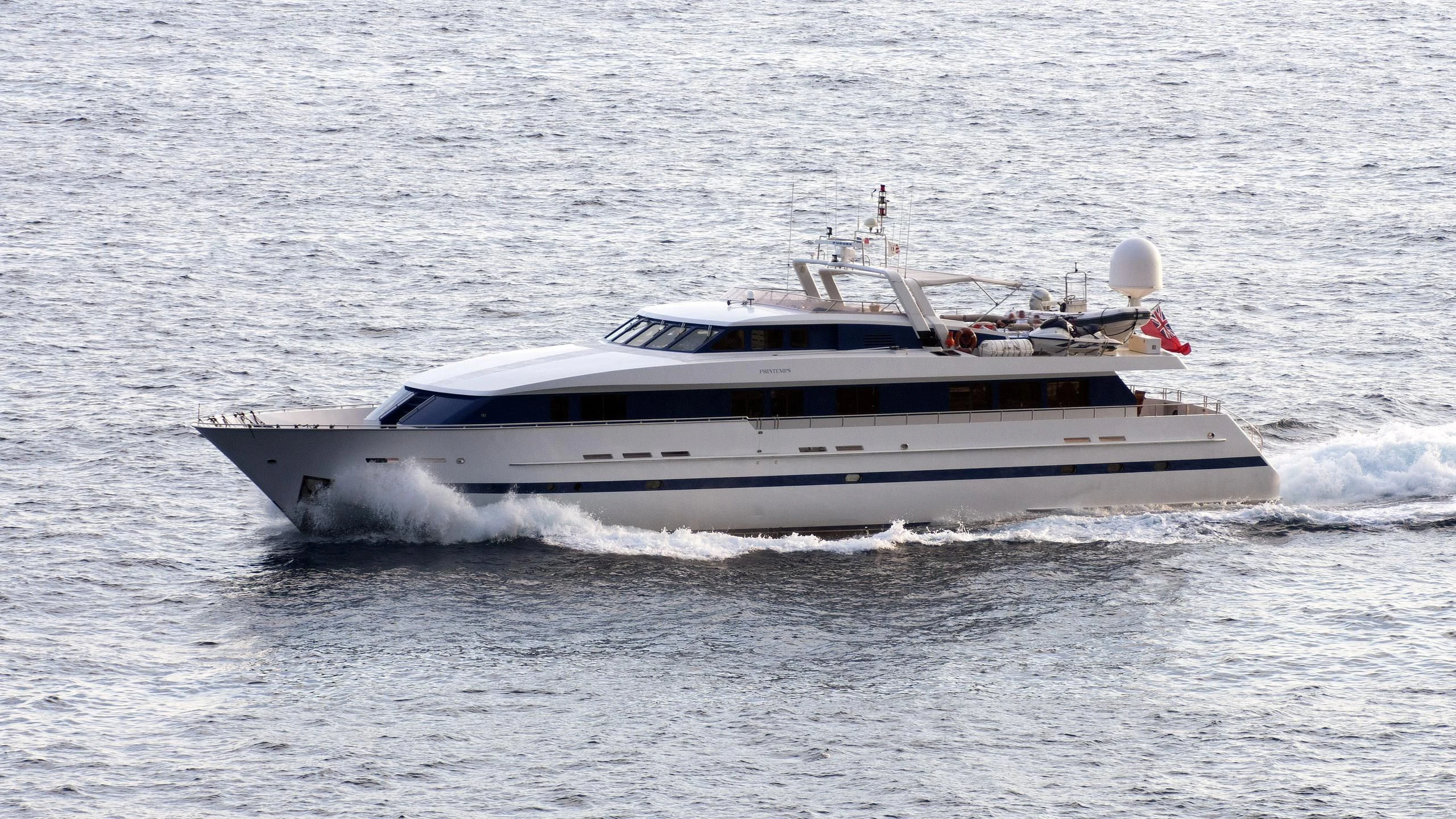 a white yacht in the ocean aboard ESRA Yacht for Sale