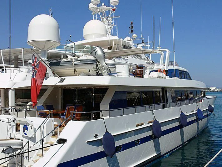 a large white boat aboard ESRA Yacht for Sale