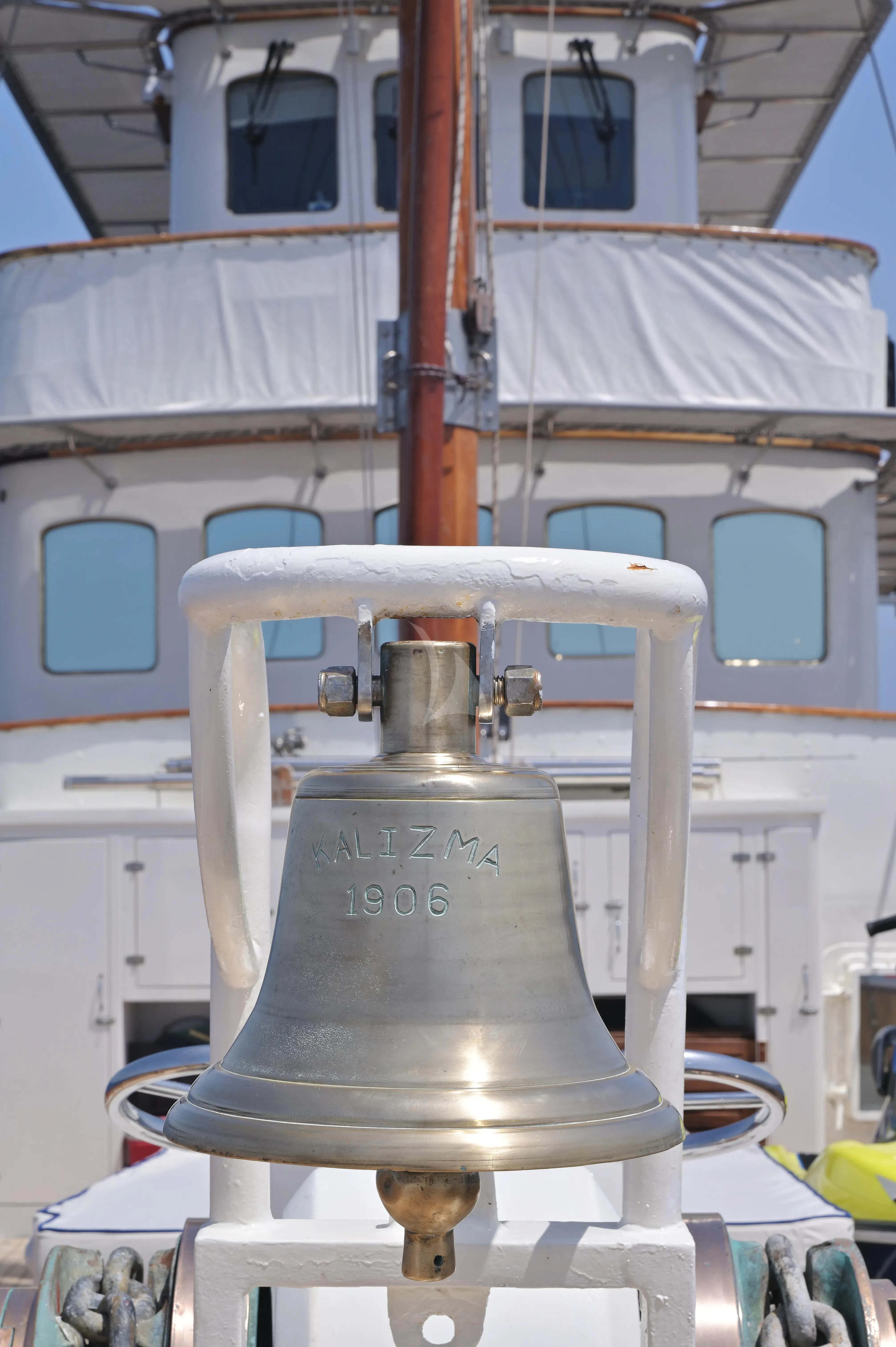 a boat with a metal propeller aboard KALIZMA Yacht for Sale