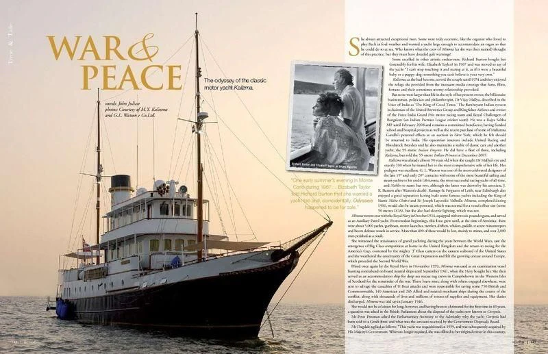a book with a picture of a ship on it aboard KALIZMA Yacht for Sale