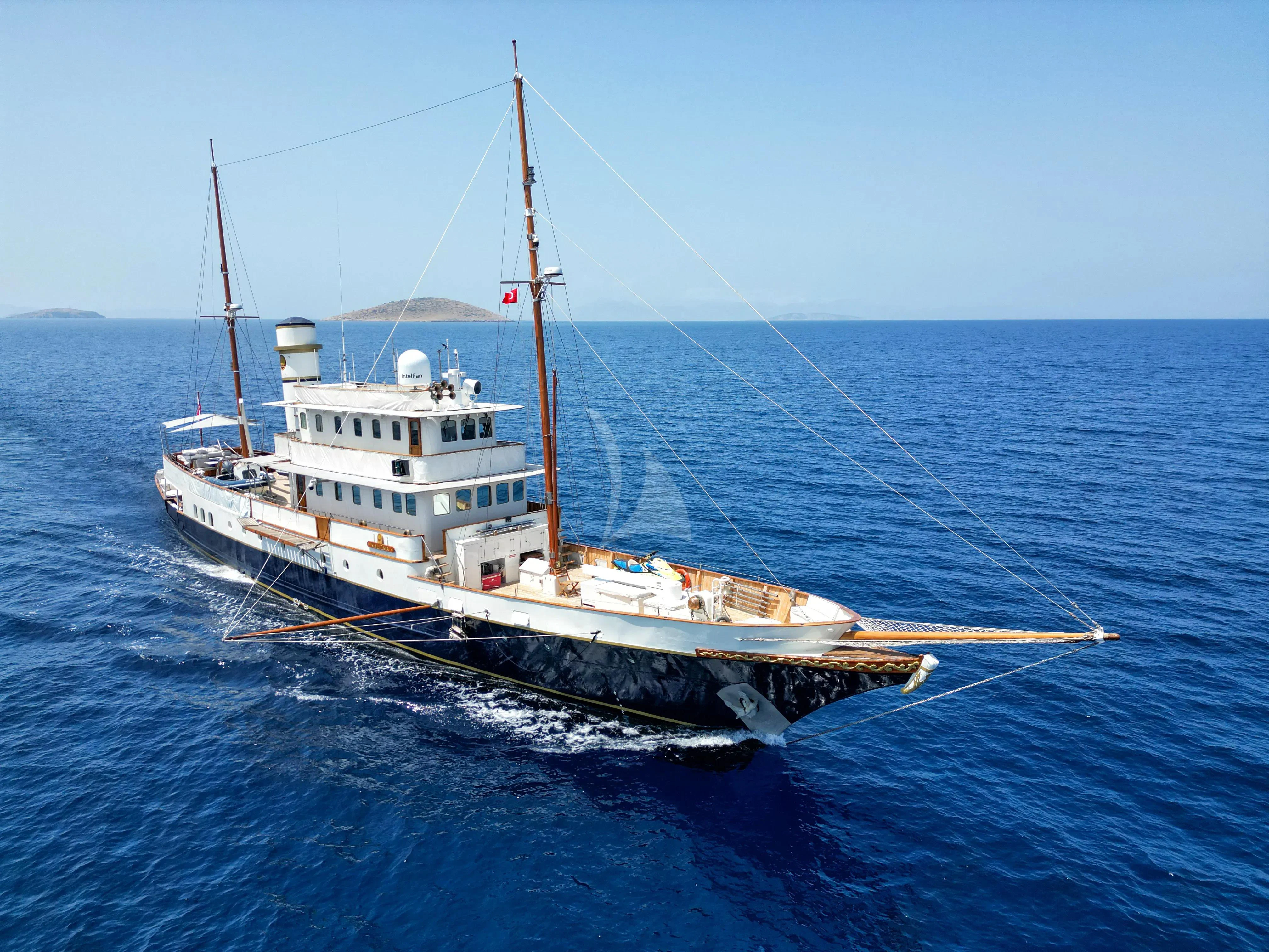 a boat in the water aboard KALIZMA Yacht for Sale