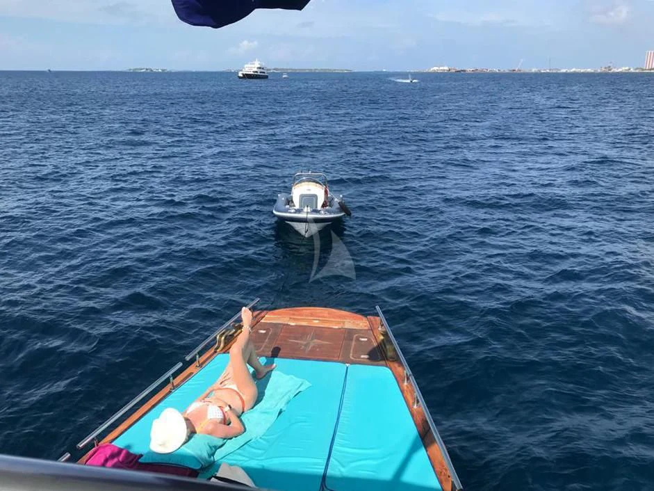 a person in a boat aboard KALIZMA Yacht for Sale