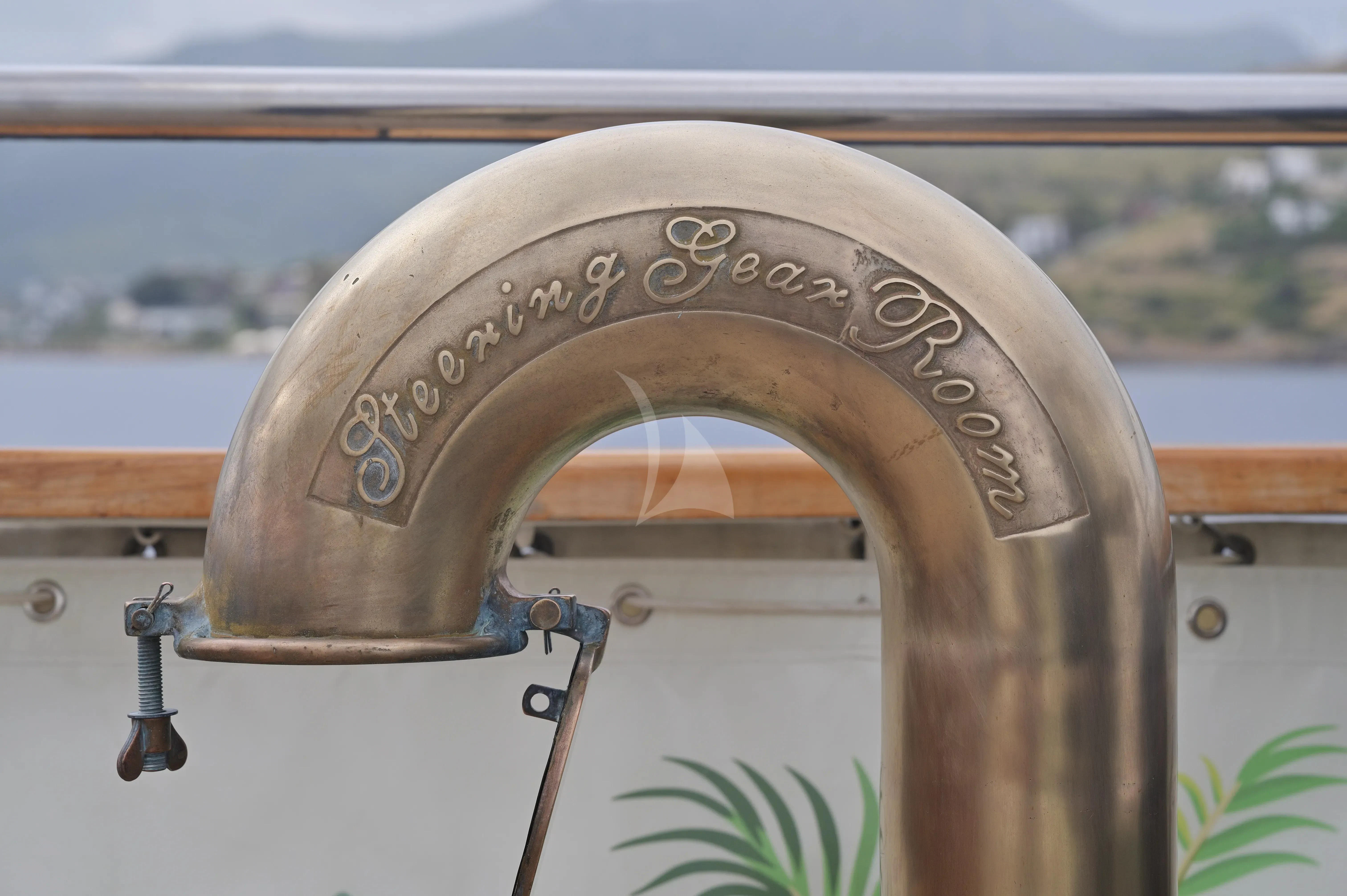 a close-up of a bell aboard KALIZMA Yacht for Sale