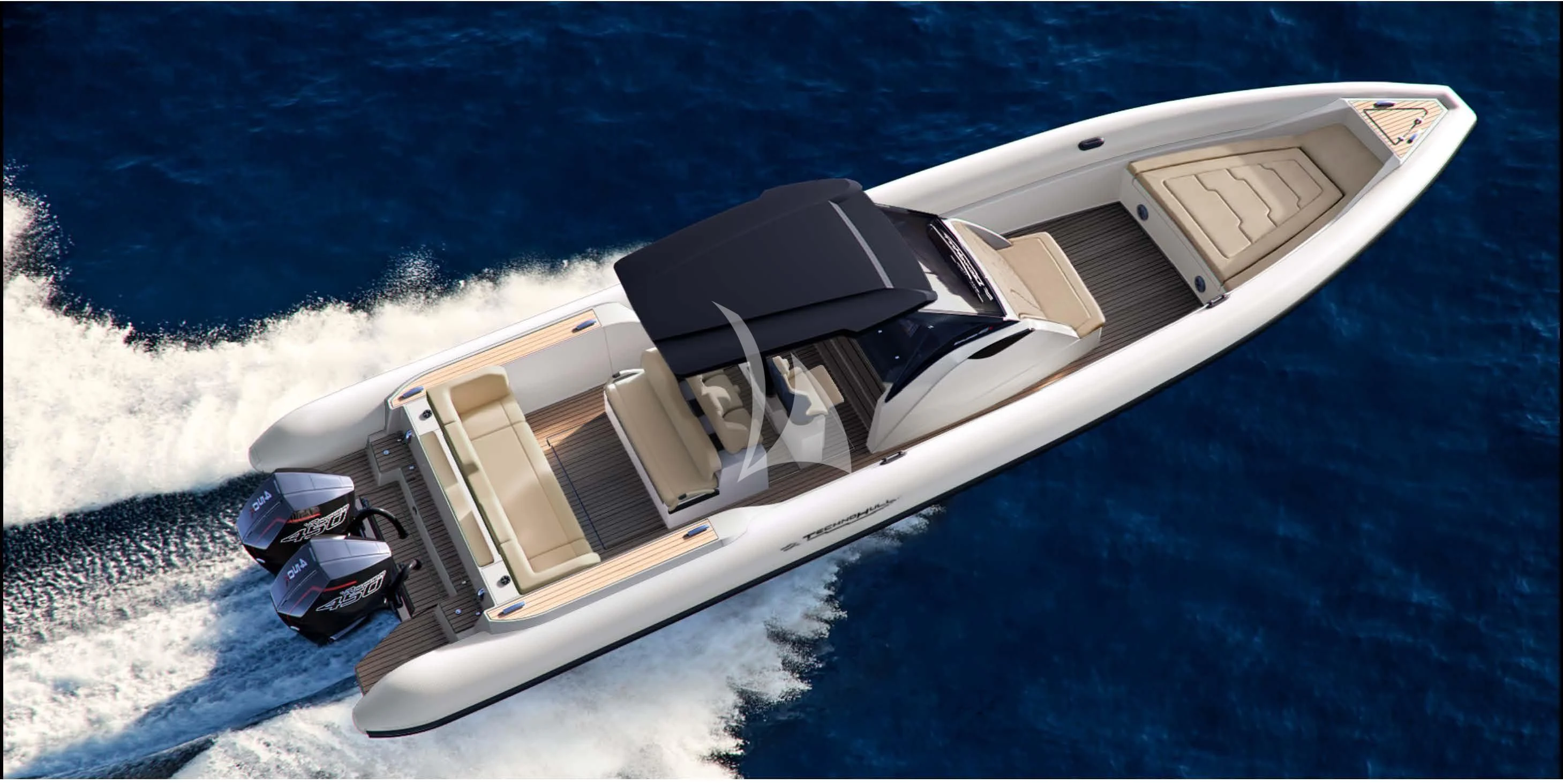 a high angle view of a boat aboard LATIKO Yacht for Charter
