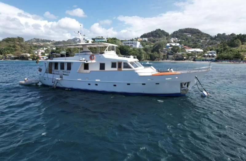 a boat on the water aboard ATLANTIC LADY Yacht for Sale