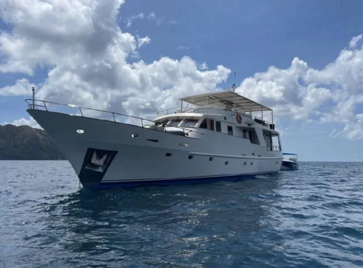 a boat in the water aboard ATLANTIC LADY Yacht for Sale