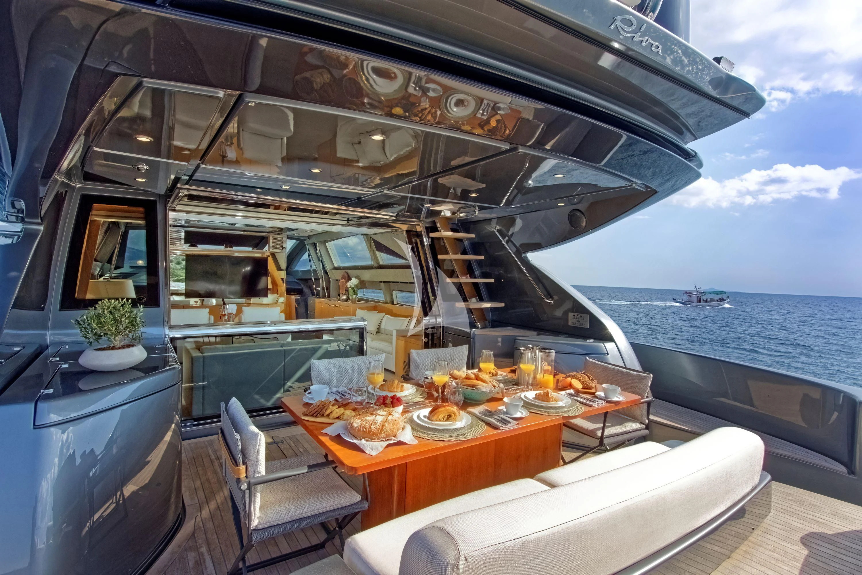a boat on the water aboard WHATEVER Yacht for Charter