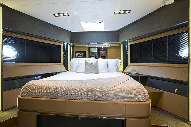 a bed in a room aboard WHATEVER Yacht for Charter
