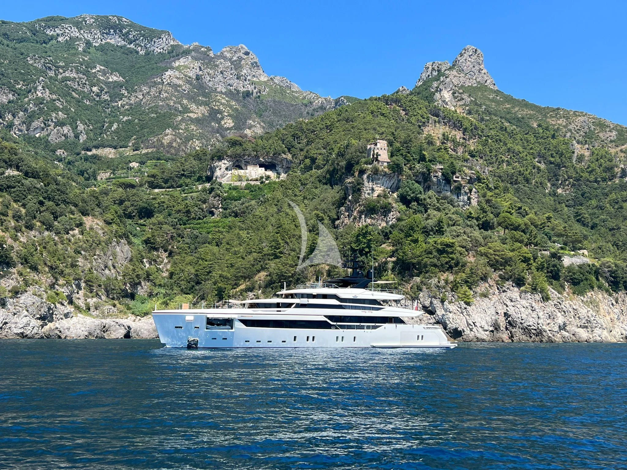a boat on the water aboard AIX Yacht for Sale