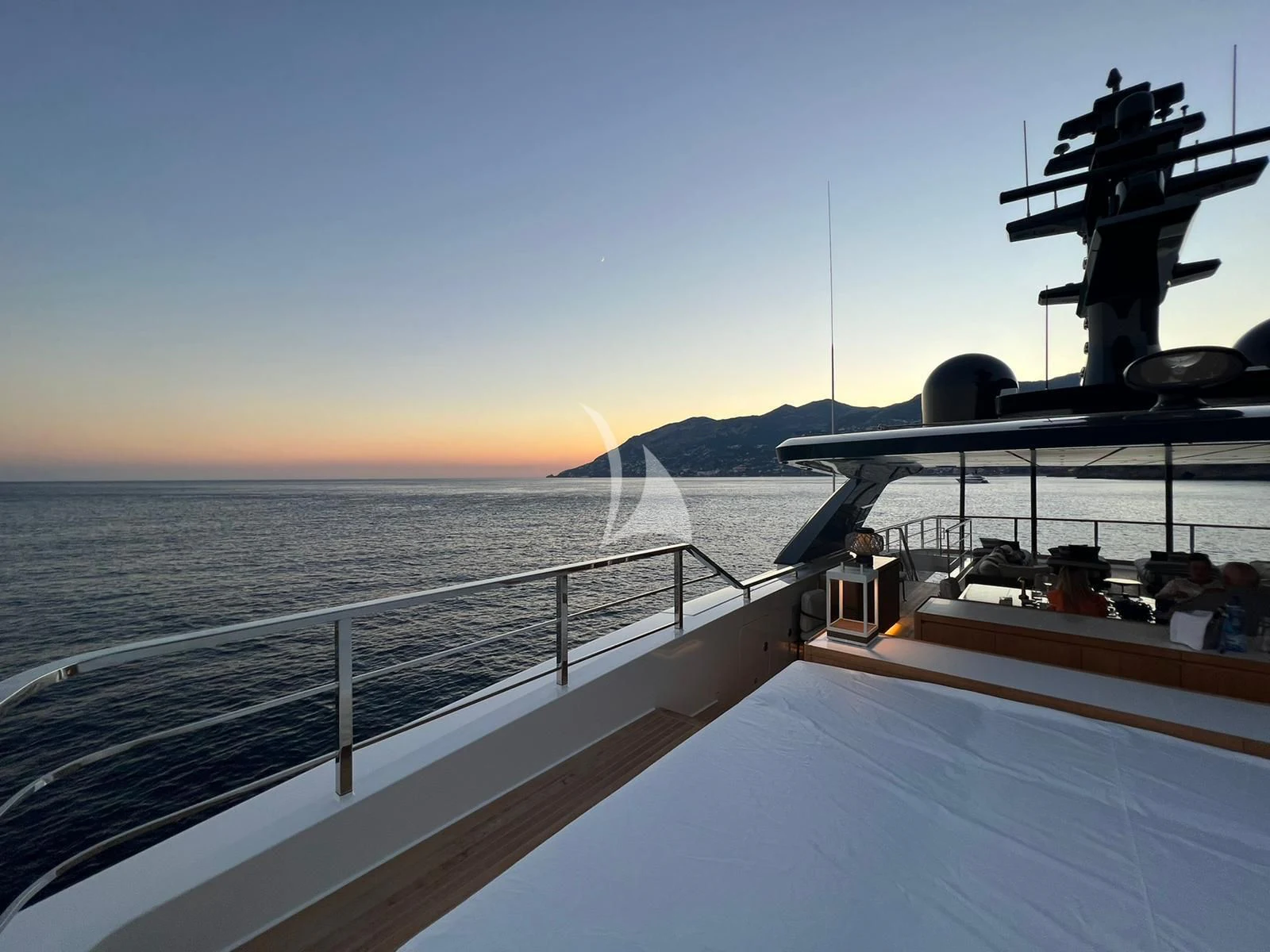 a boat on the water aboard AIX Yacht for Sale