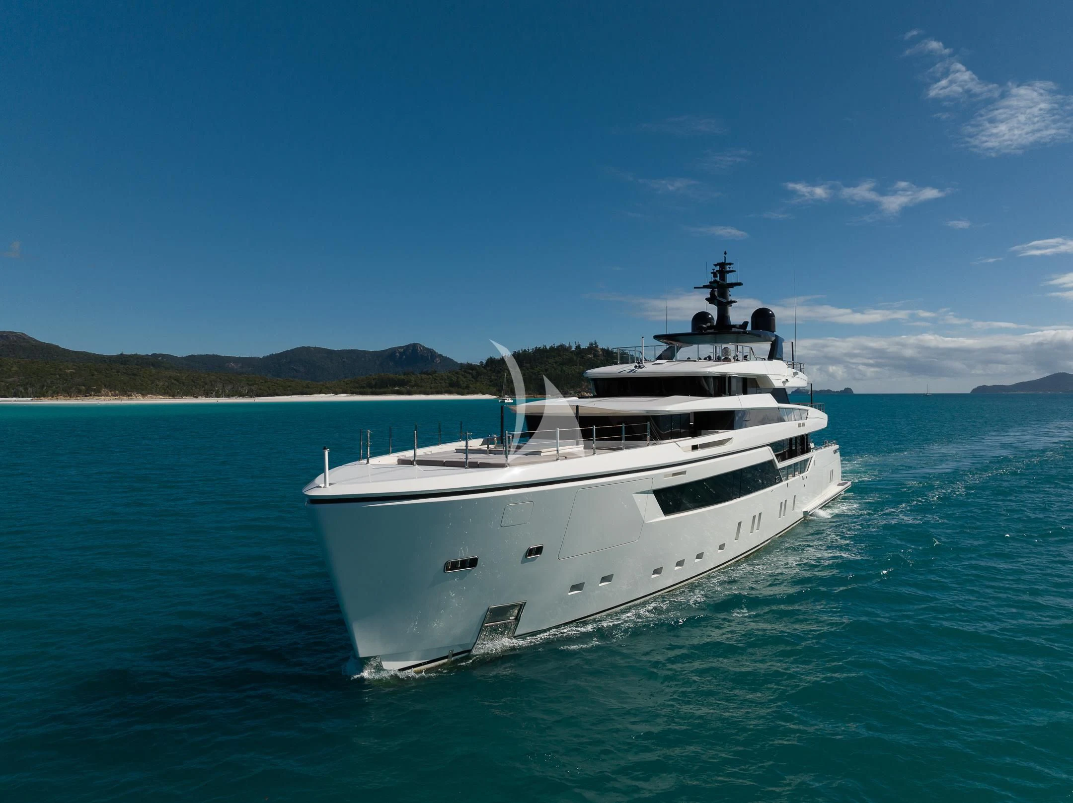 a boat in the water aboard AIX Yacht for Sale
