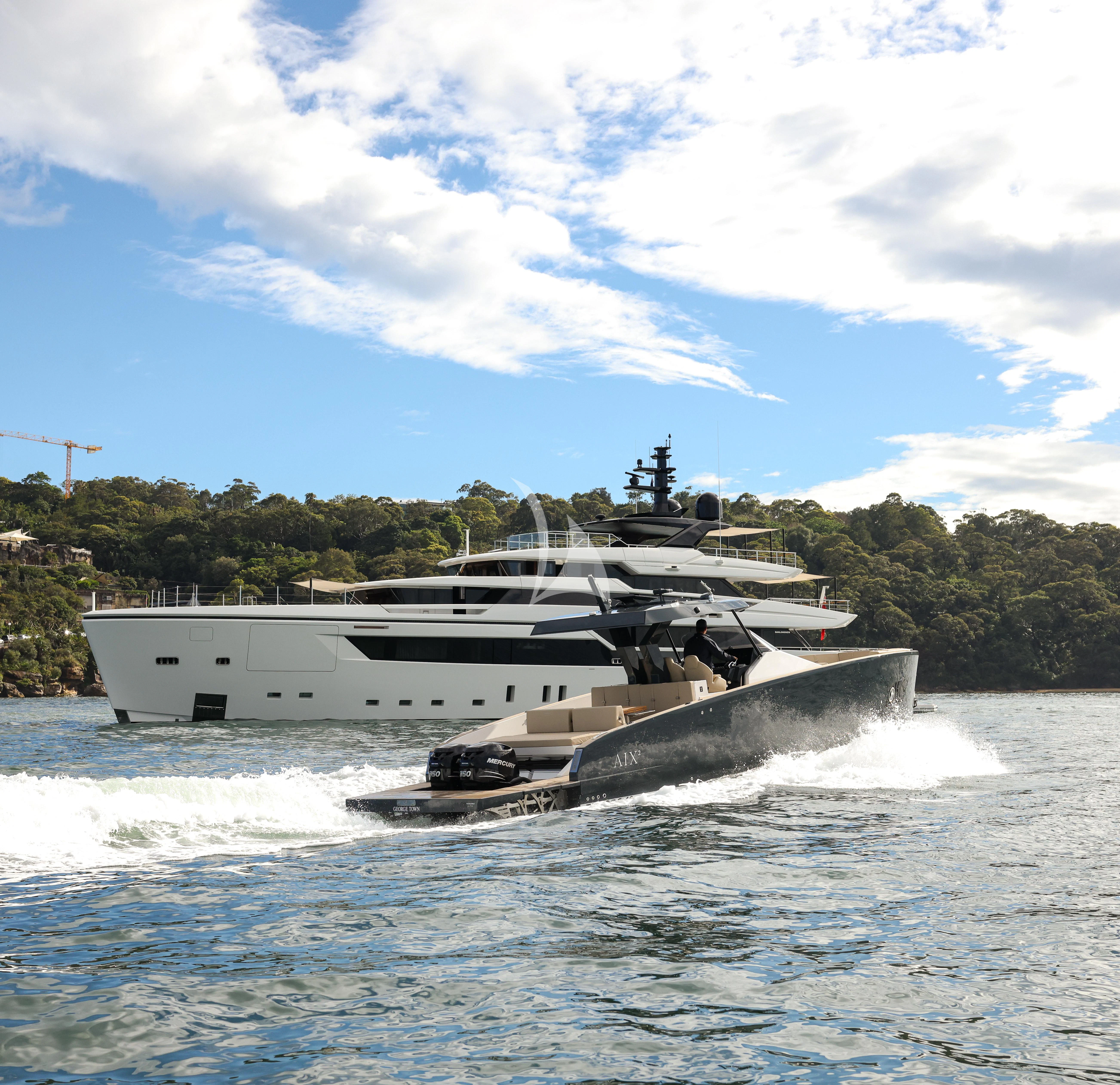 a boat on water aboard AIX Yacht for Sale
