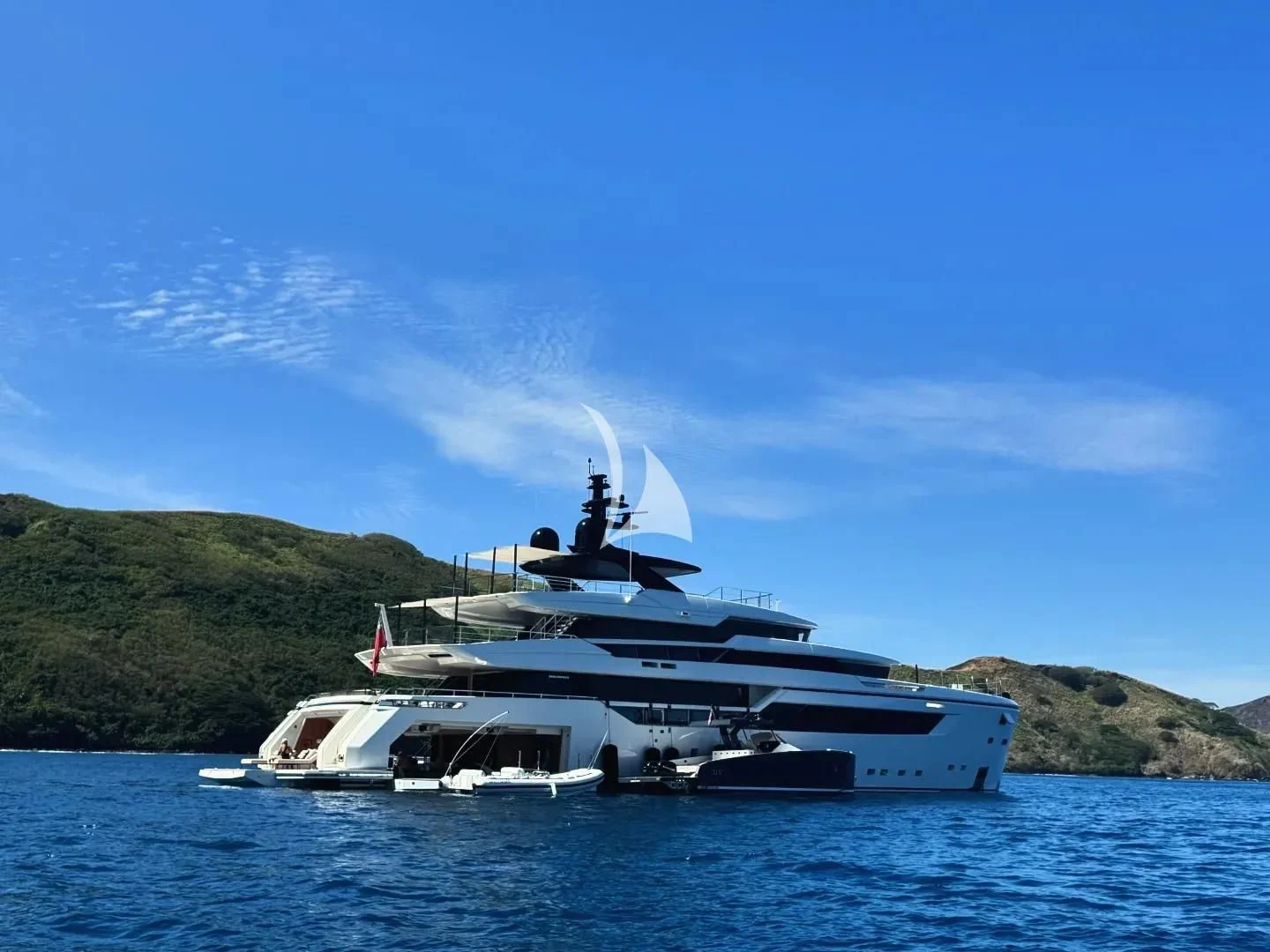 a boat on the water aboard AIX Yacht for Sale