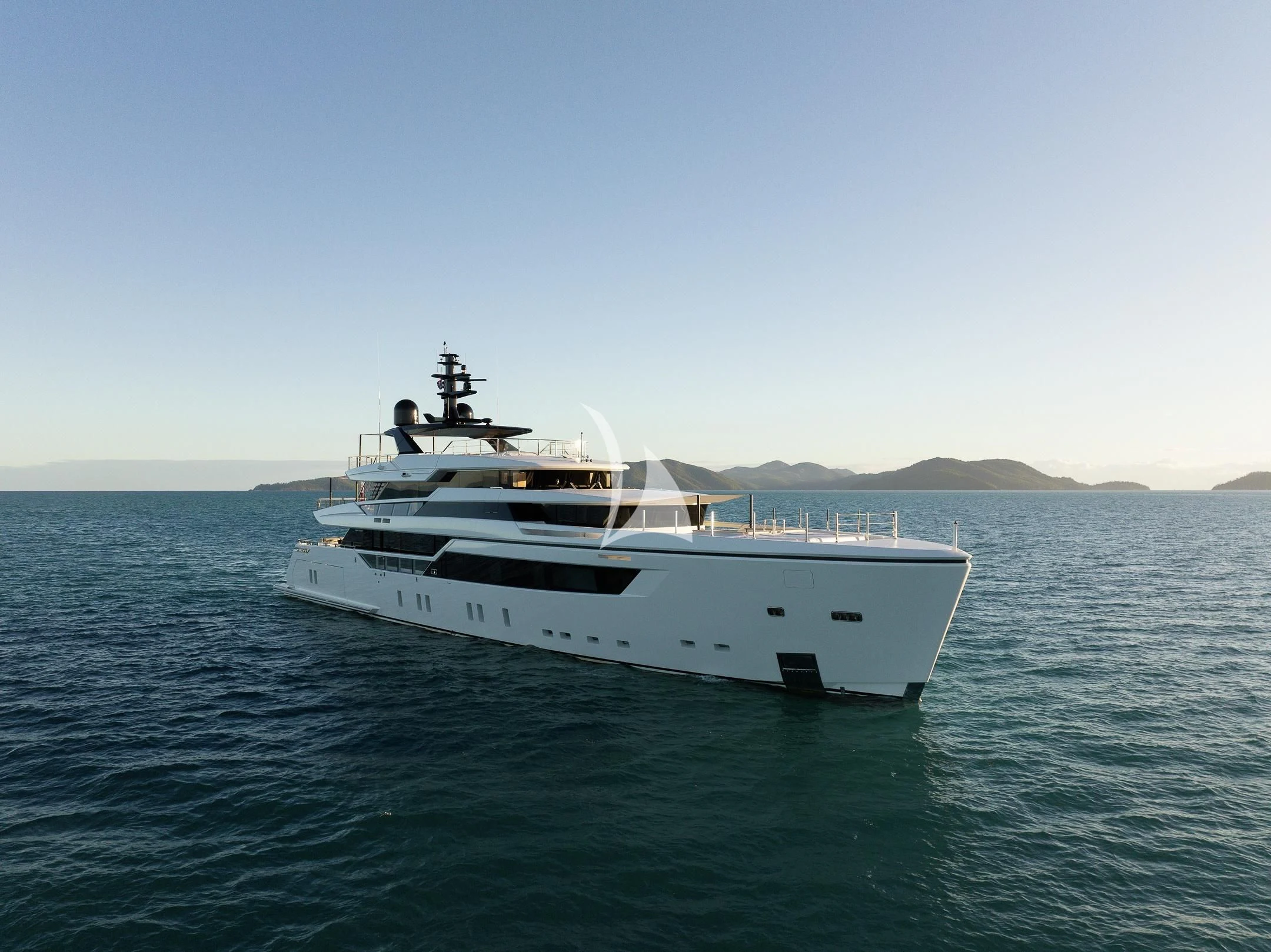 a boat in the water aboard AIX Yacht for Sale