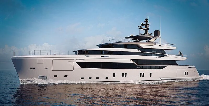 a large white ship aboard AIX Yacht for Sale