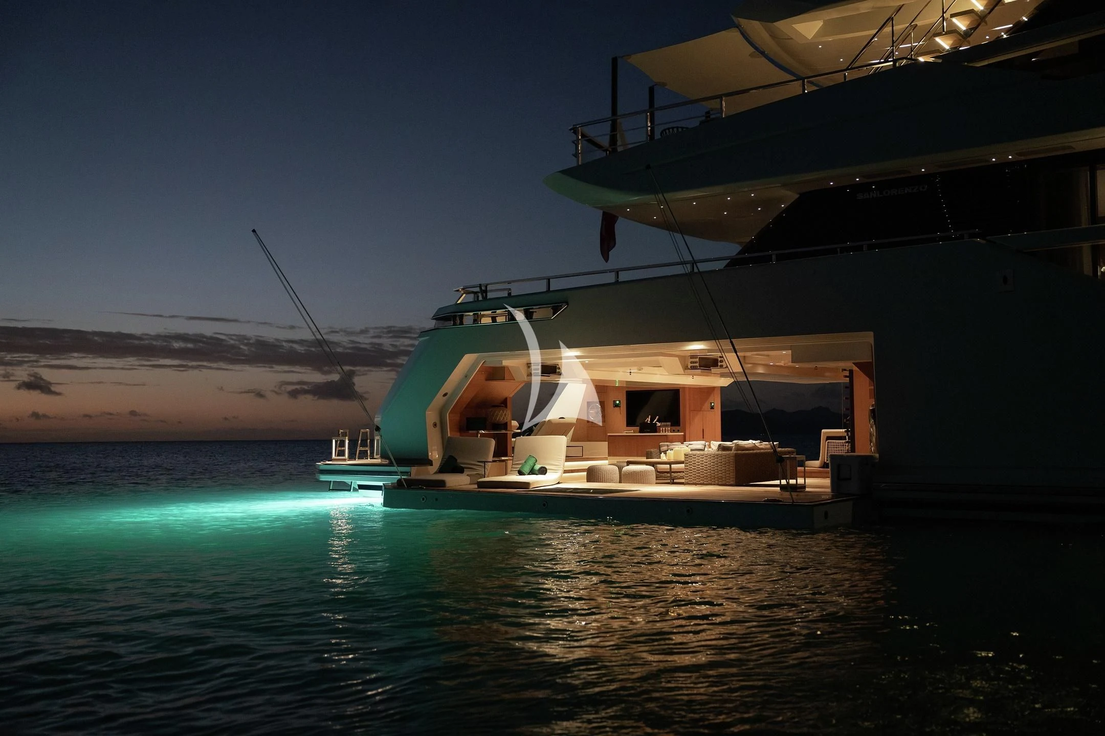 a boat on the water aboard AIX Yacht for Sale