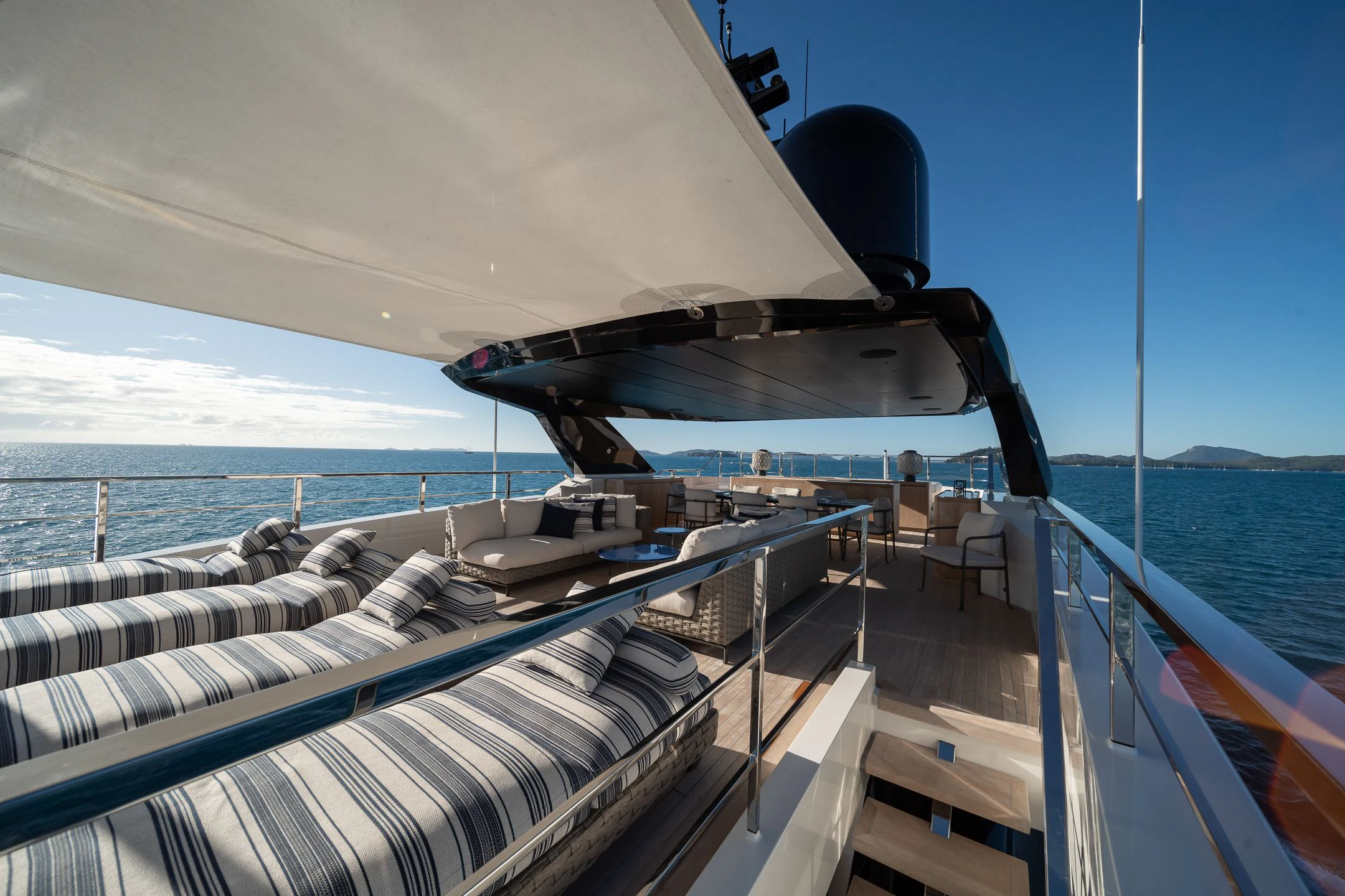 a boat on the water aboard AIX Yacht for Sale