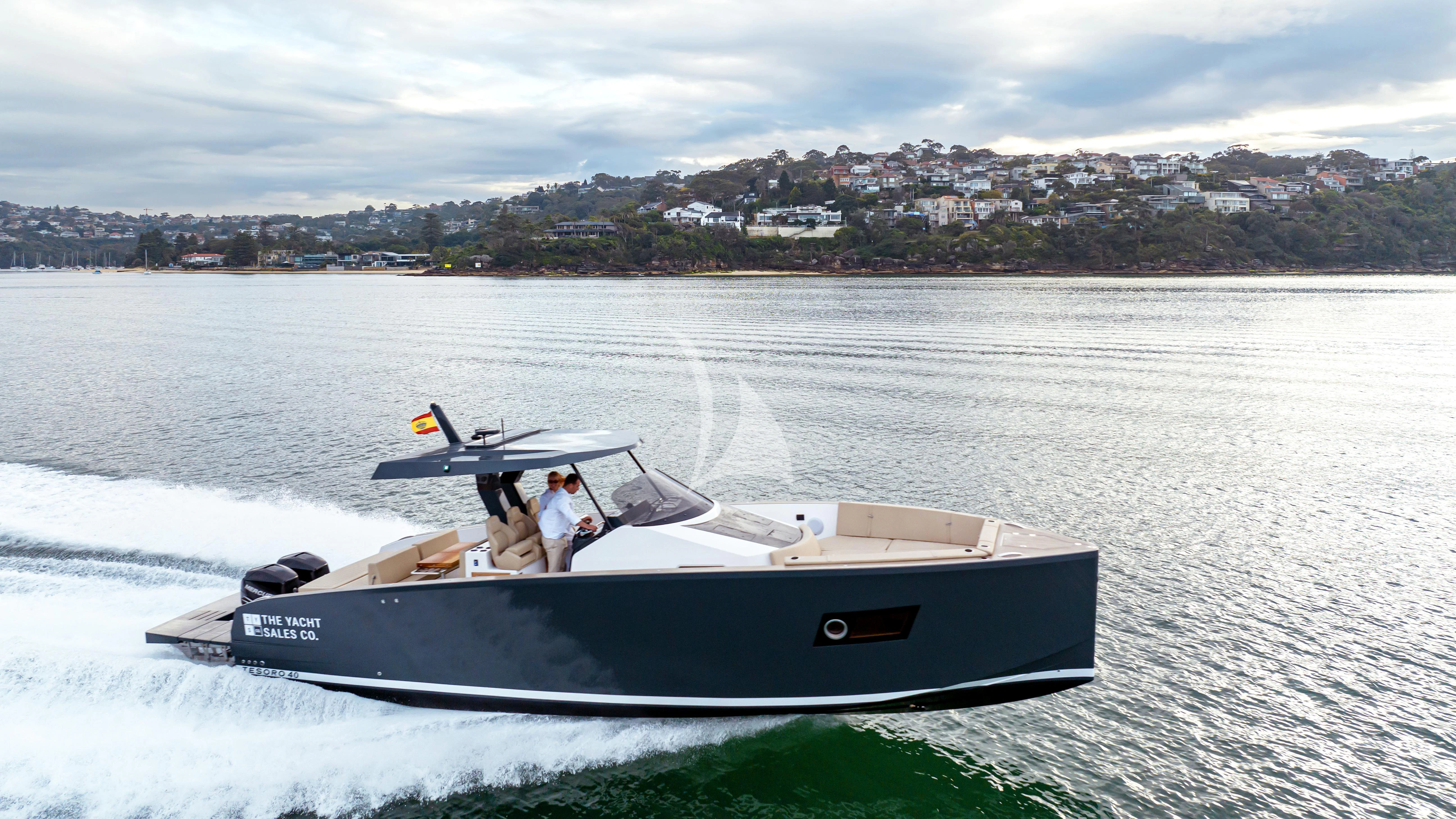 a boat on the water aboard AIX Yacht for Sale