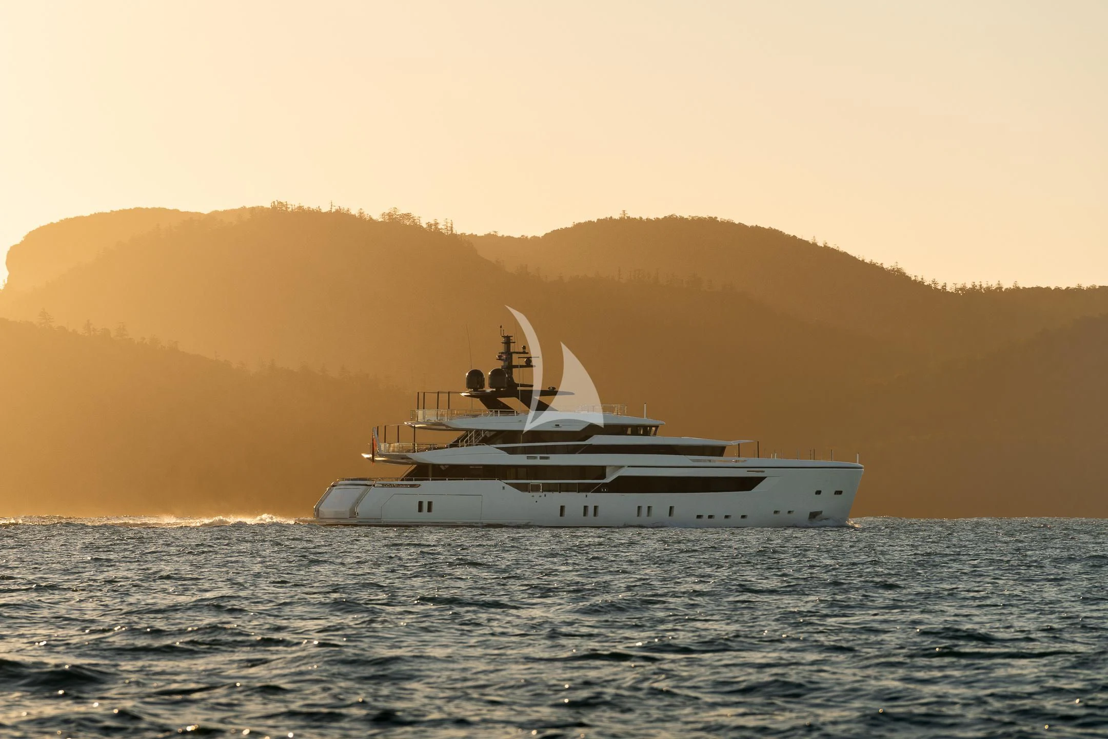 a boat in the water aboard AIX Yacht for Sale