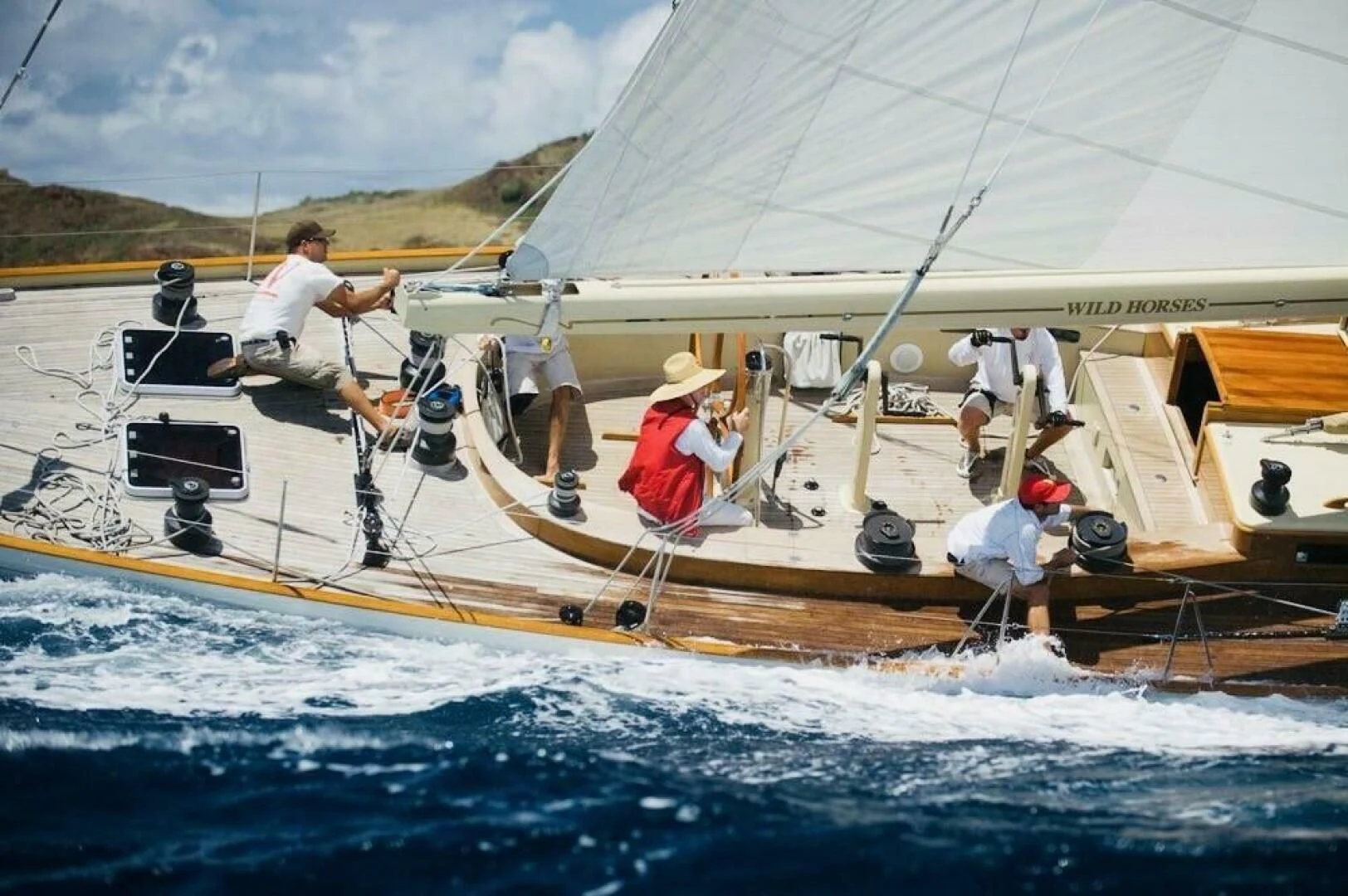 a group of people on a boat aboard WILD HORSES Yacht for Sale