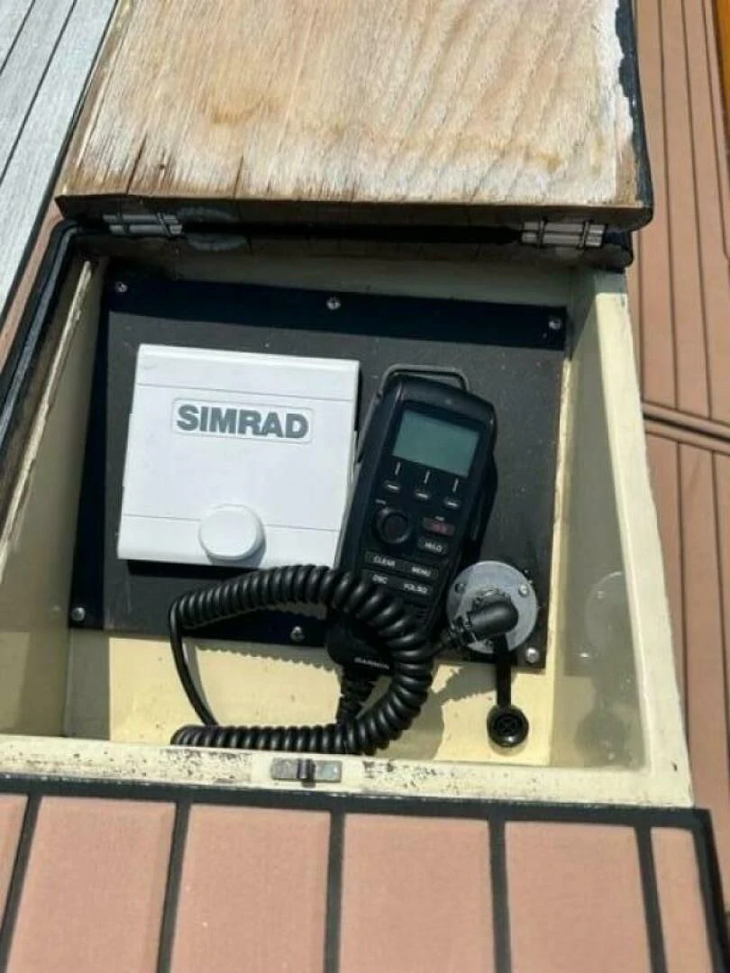 a black and silver telephone inside a box aboard WILD HORSES Yacht for Sale