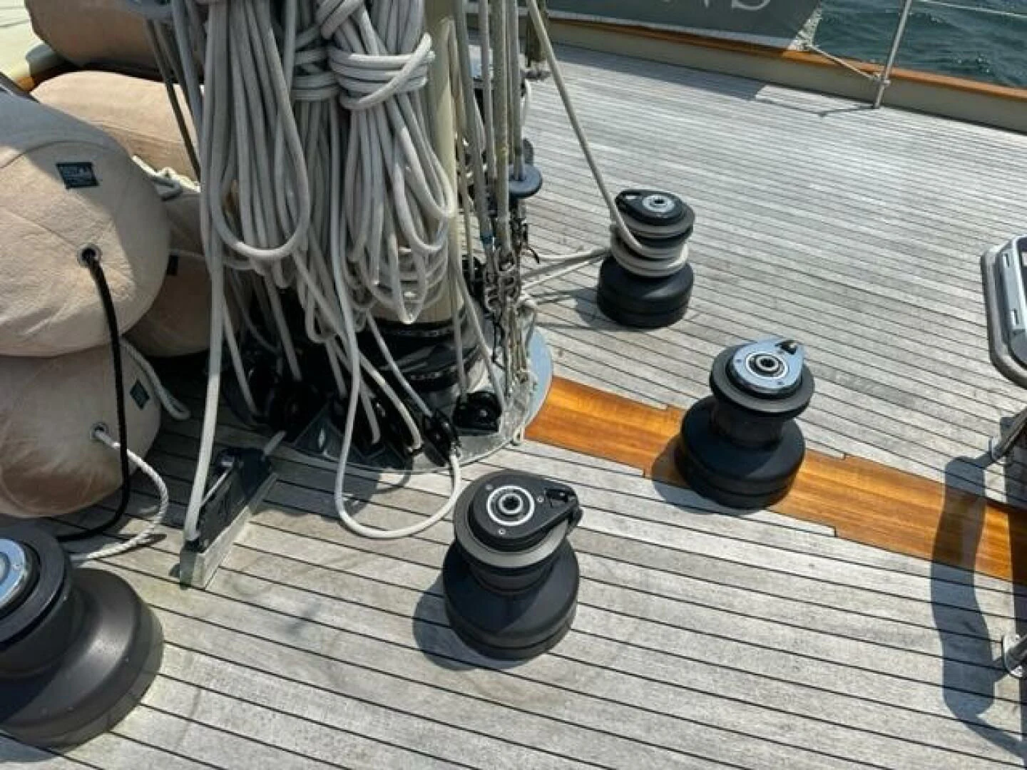 a machine on the floor aboard WILD HORSES Yacht for Sale