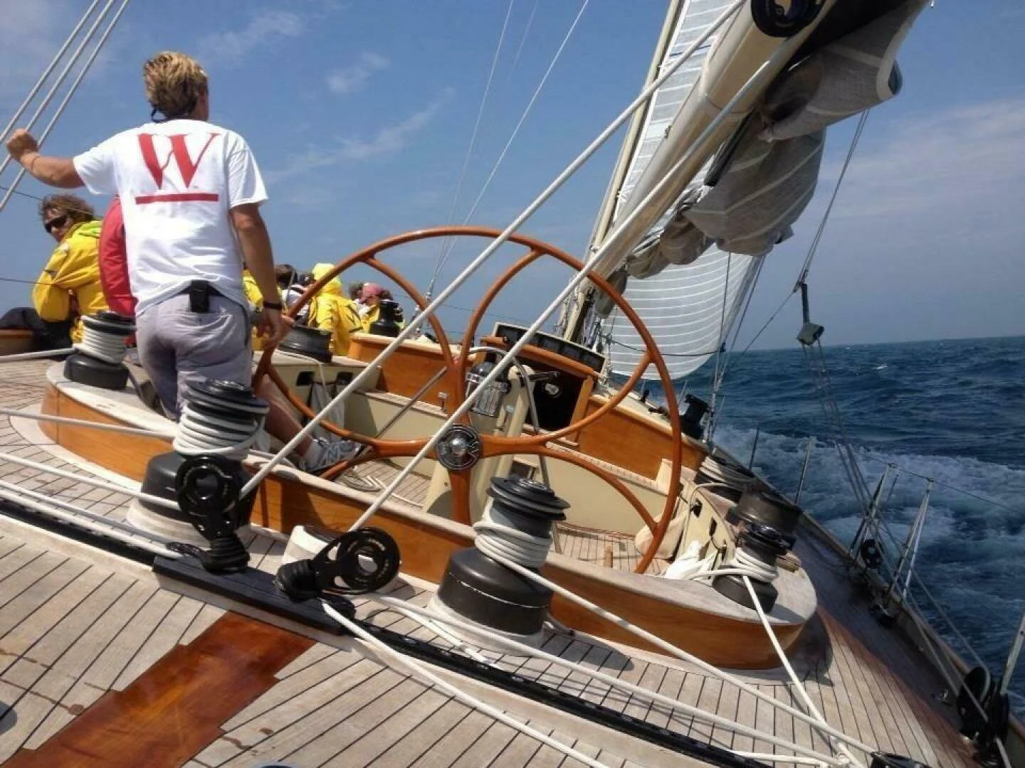 a person on a boat aboard WILD HORSES Yacht for Sale