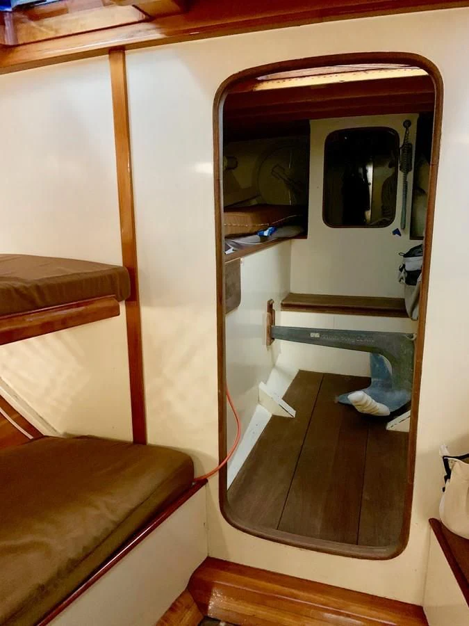a mirror on a train aboard WILD HORSES Yacht for Sale