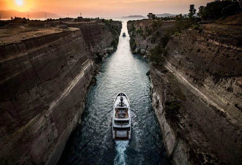 a boat on a river aboard UNICORN Yacht for Sale