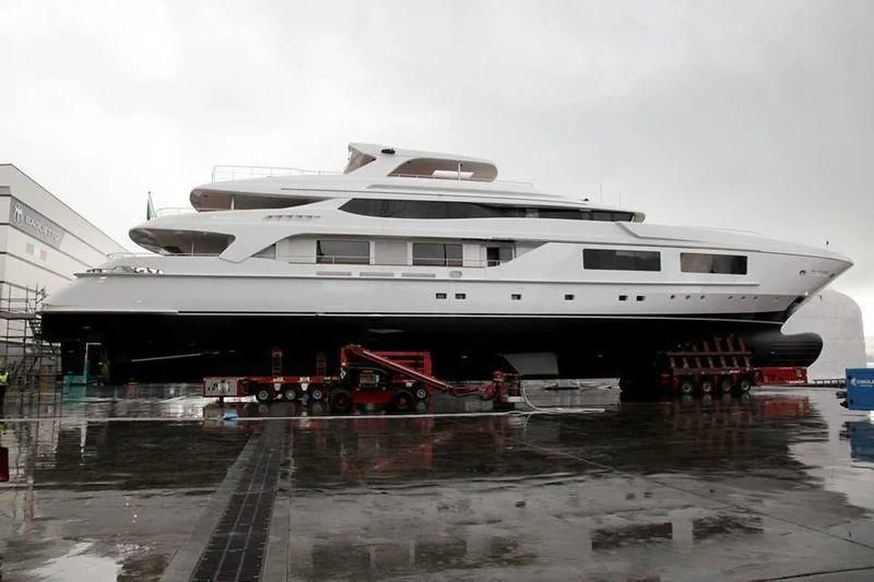 a large white yacht aboard UNICORN Yacht for Sale