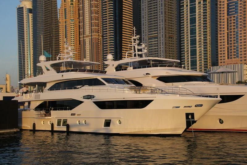 a yacht in the water aboard AMORE Yacht for Sale