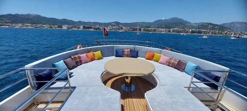 a boat on the water aboard DEEP WATER Yacht for Charter