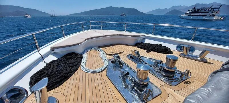a boat on the water aboard DEEP WATER Yacht for Charter