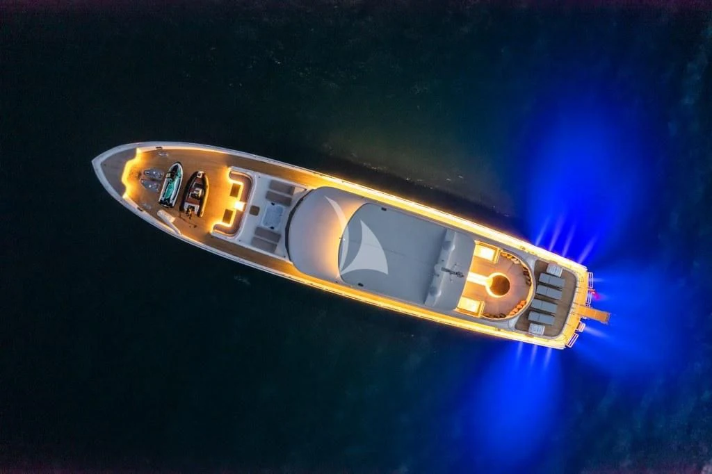 a space ship in space aboard DEEP WATER Yacht for Charter
