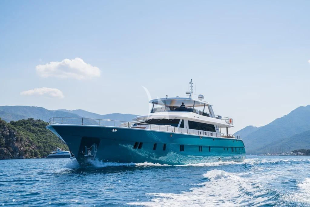 a boat on the water aboard DEEP WATER Yacht for Charter