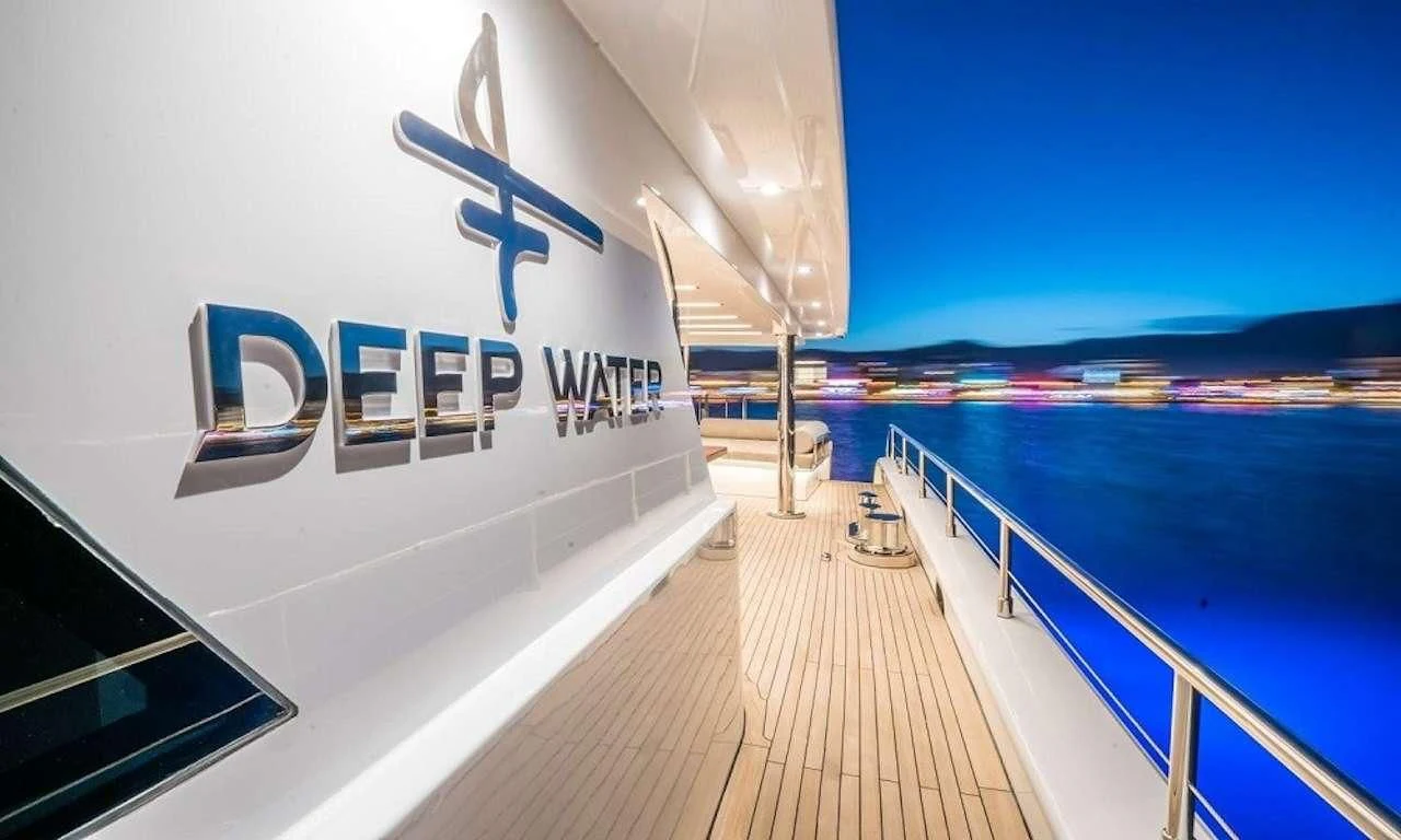 a boat on the water aboard DEEP WATER Yacht for Charter