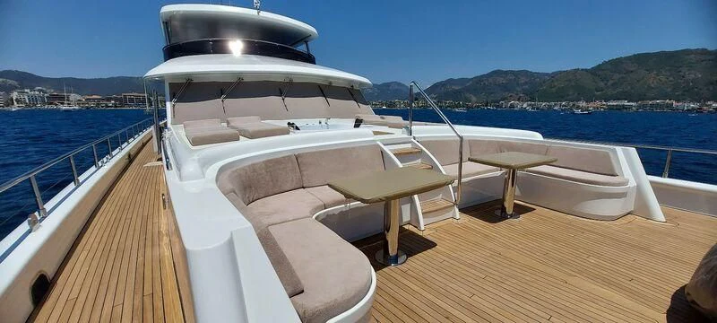 a boat on a deck aboard DEEP WATER Yacht for Charter