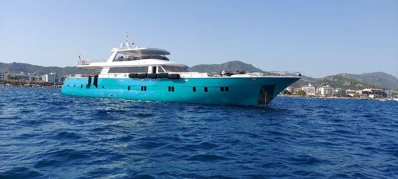 a boat in the water aboard DEEP WATER Yacht for Charter
