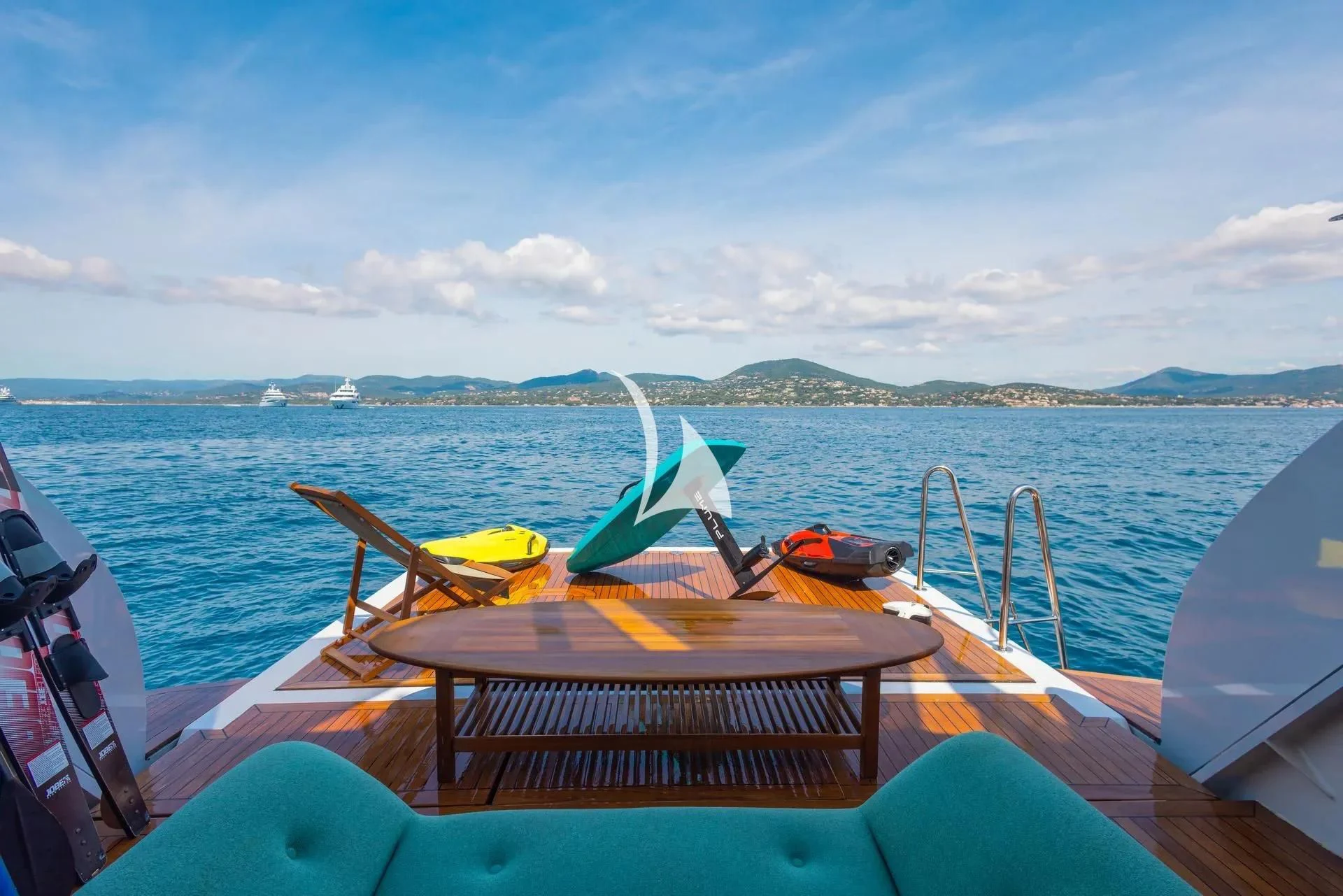 a boat on the water aboard LUISA Yacht for Charter