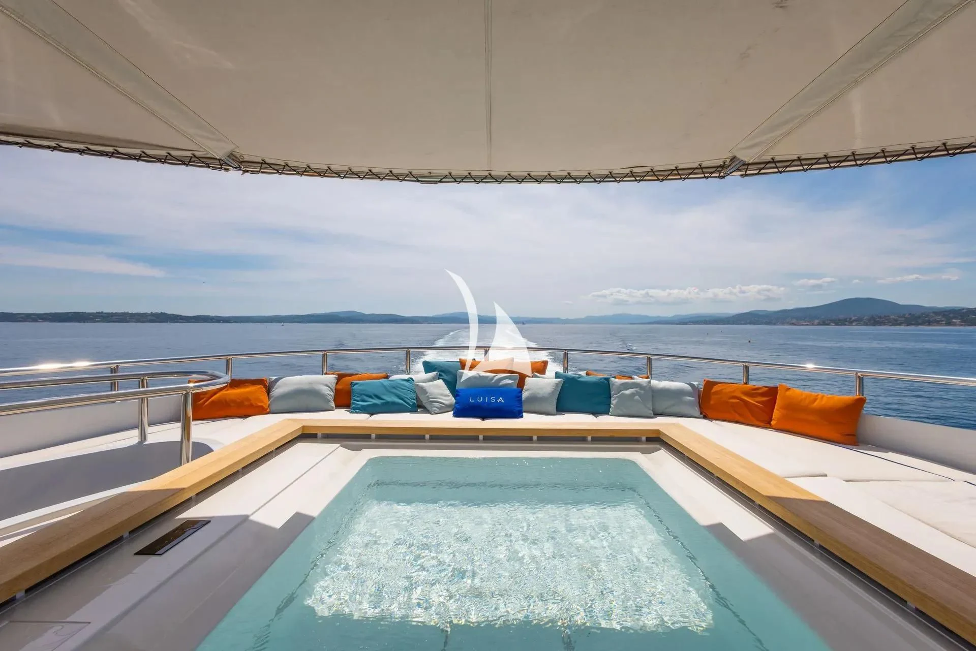 a boat on the water aboard LUISA Yacht for Charter
