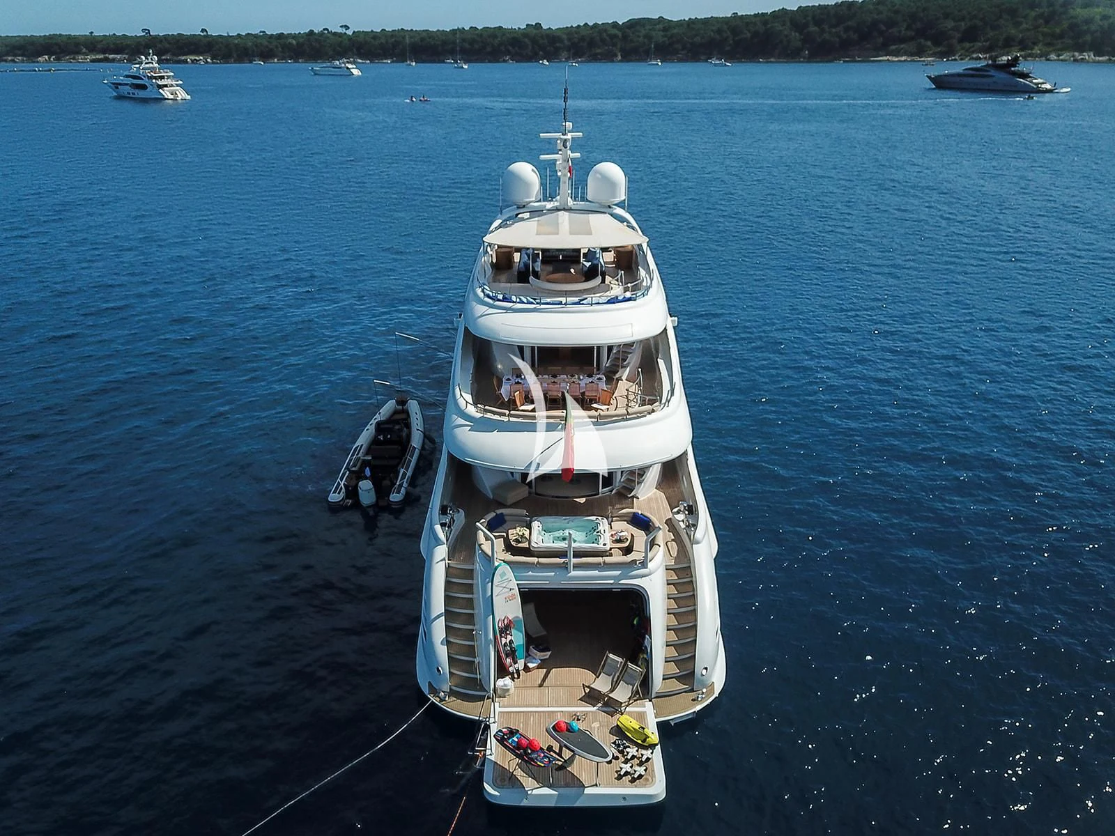 a boat on the water aboard LUISA Yacht for Charter