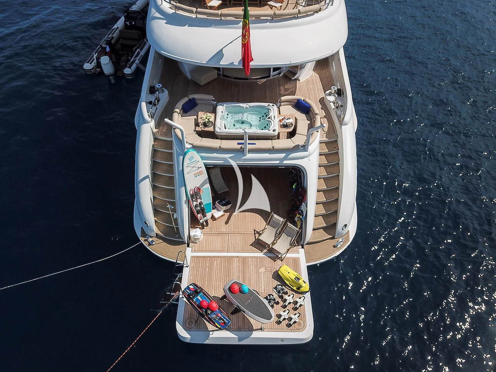 a boat on the water aboard LUISA Yacht for Charter