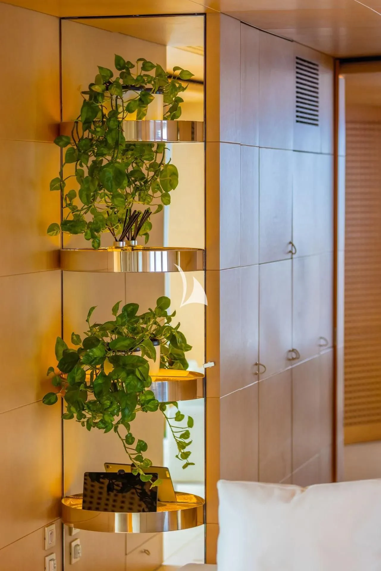 a plant in a pot aboard LUISA Yacht for Charter