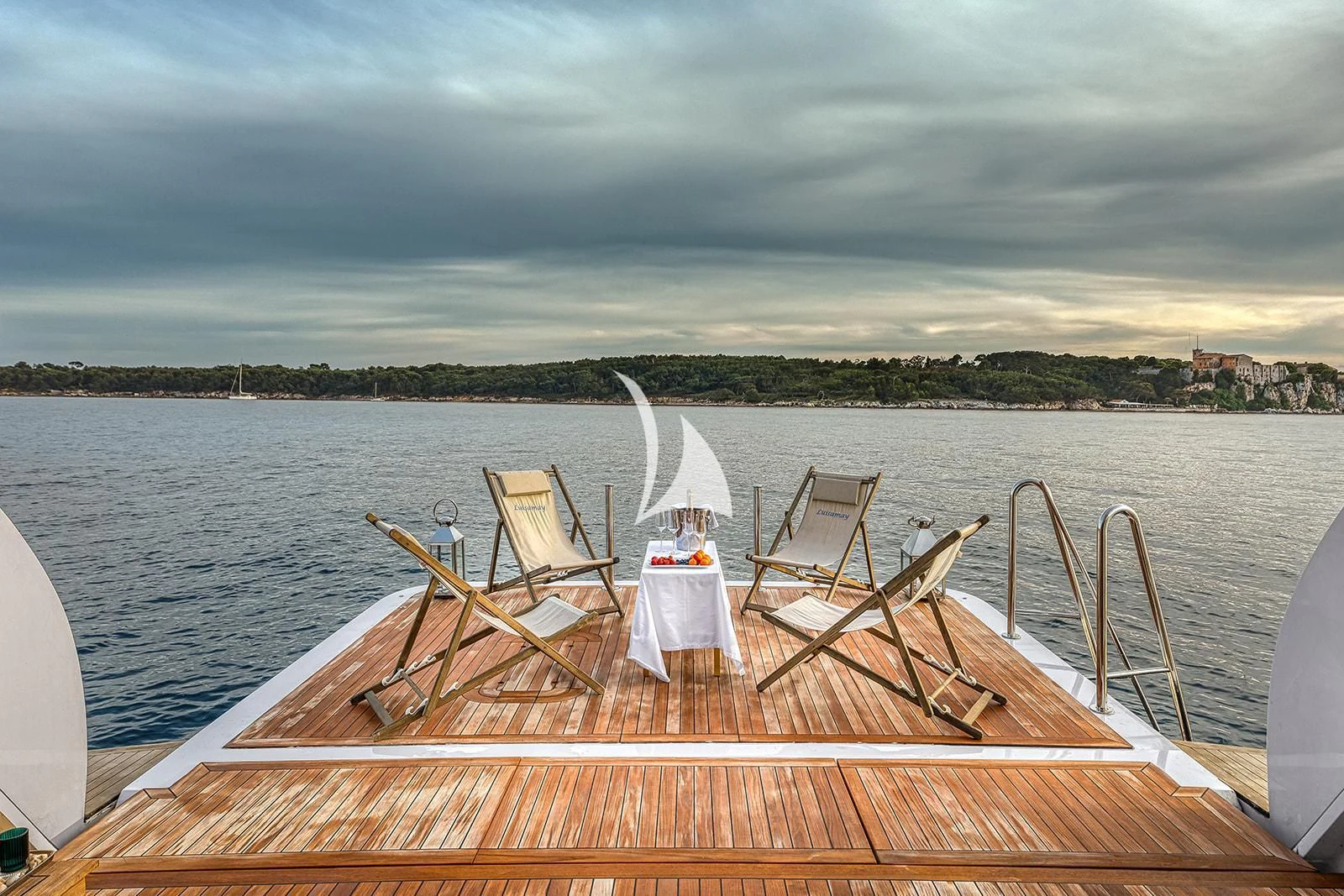 a boat on the water aboard LUISA Yacht for Charter