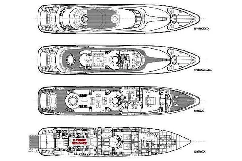 diagram, engineering drawing aboard LUISA Yacht for Charter