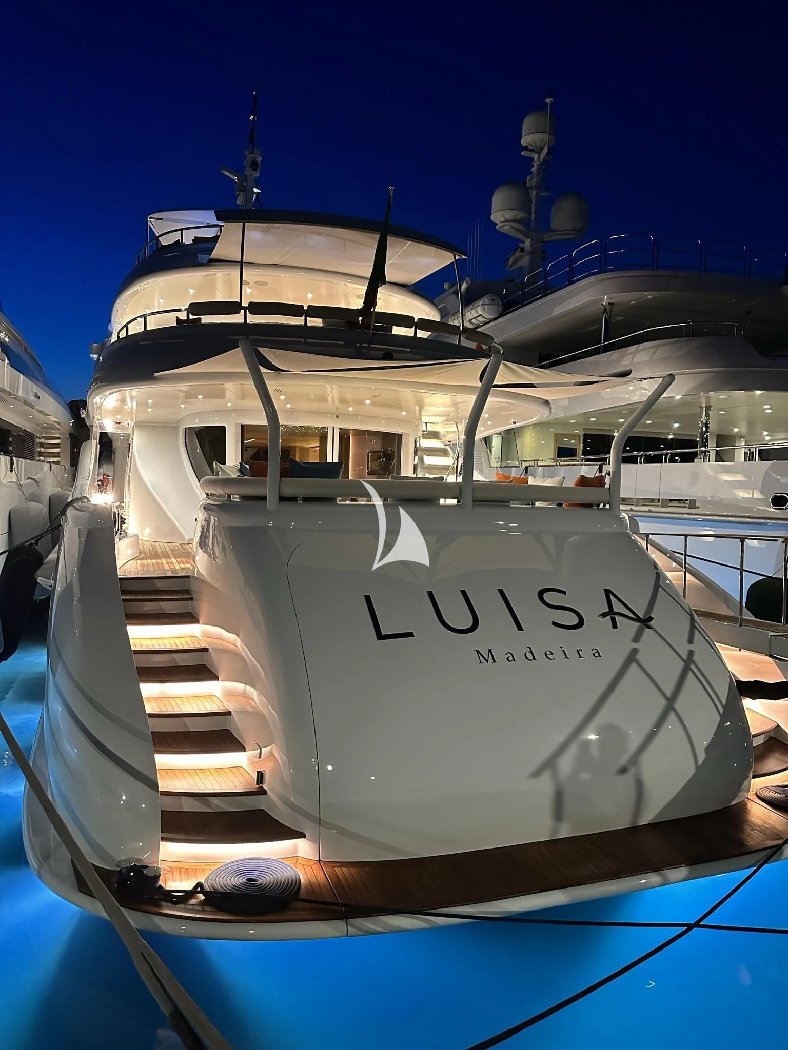 a large white boat aboard LUISA Yacht for Charter