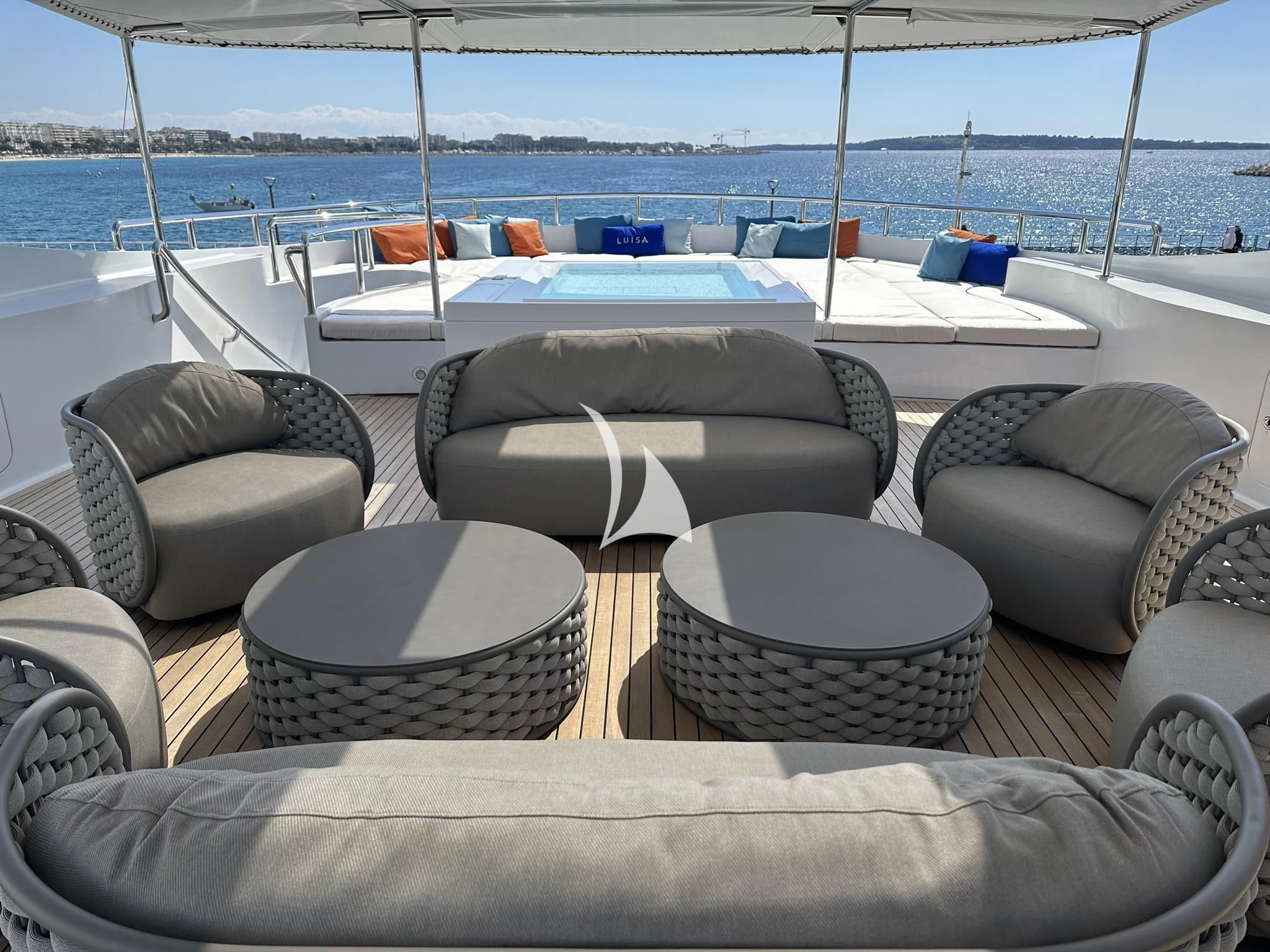 a boat on the water aboard LUISA Yacht for Charter