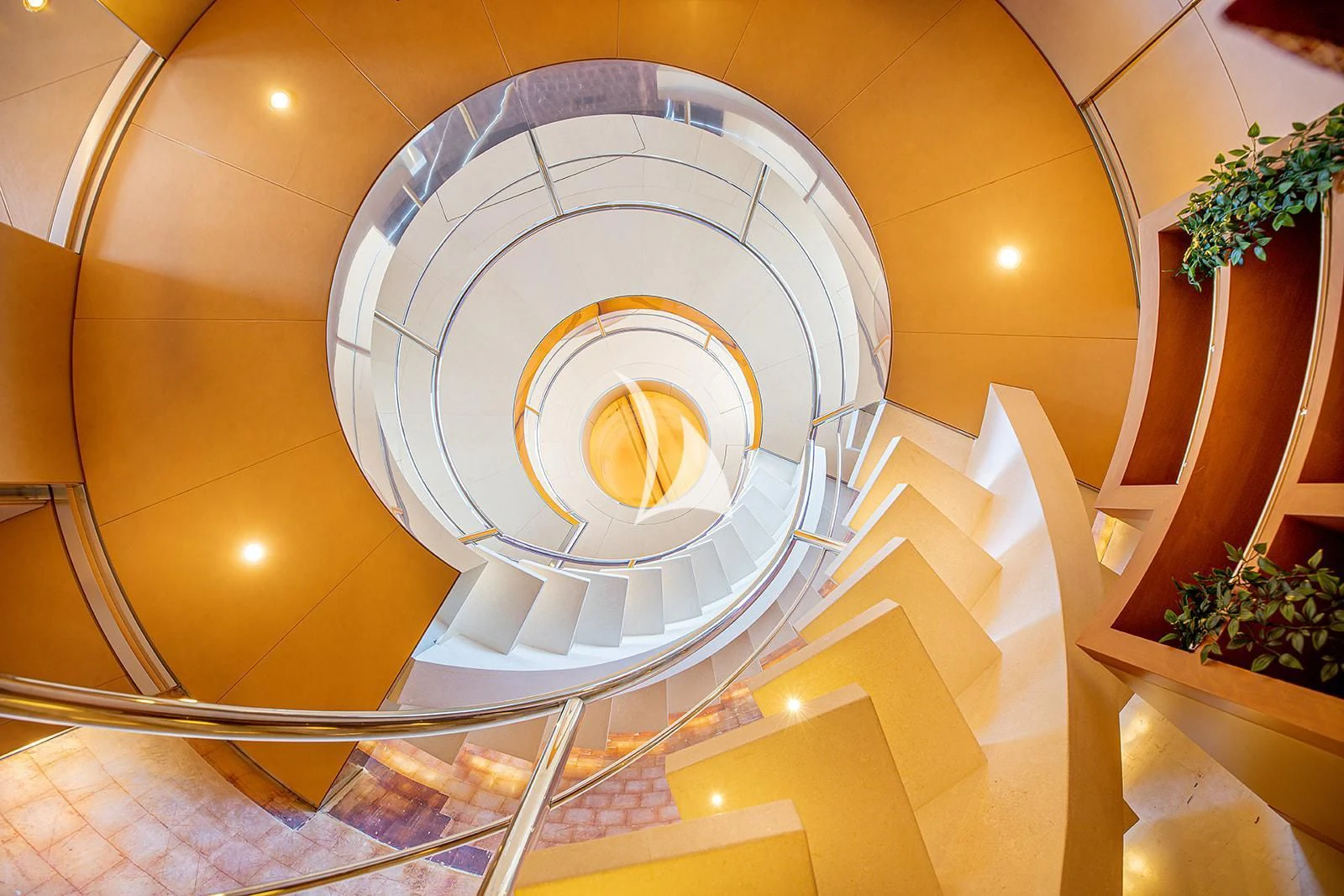 a circular white fan aboard LUISA Yacht for Charter