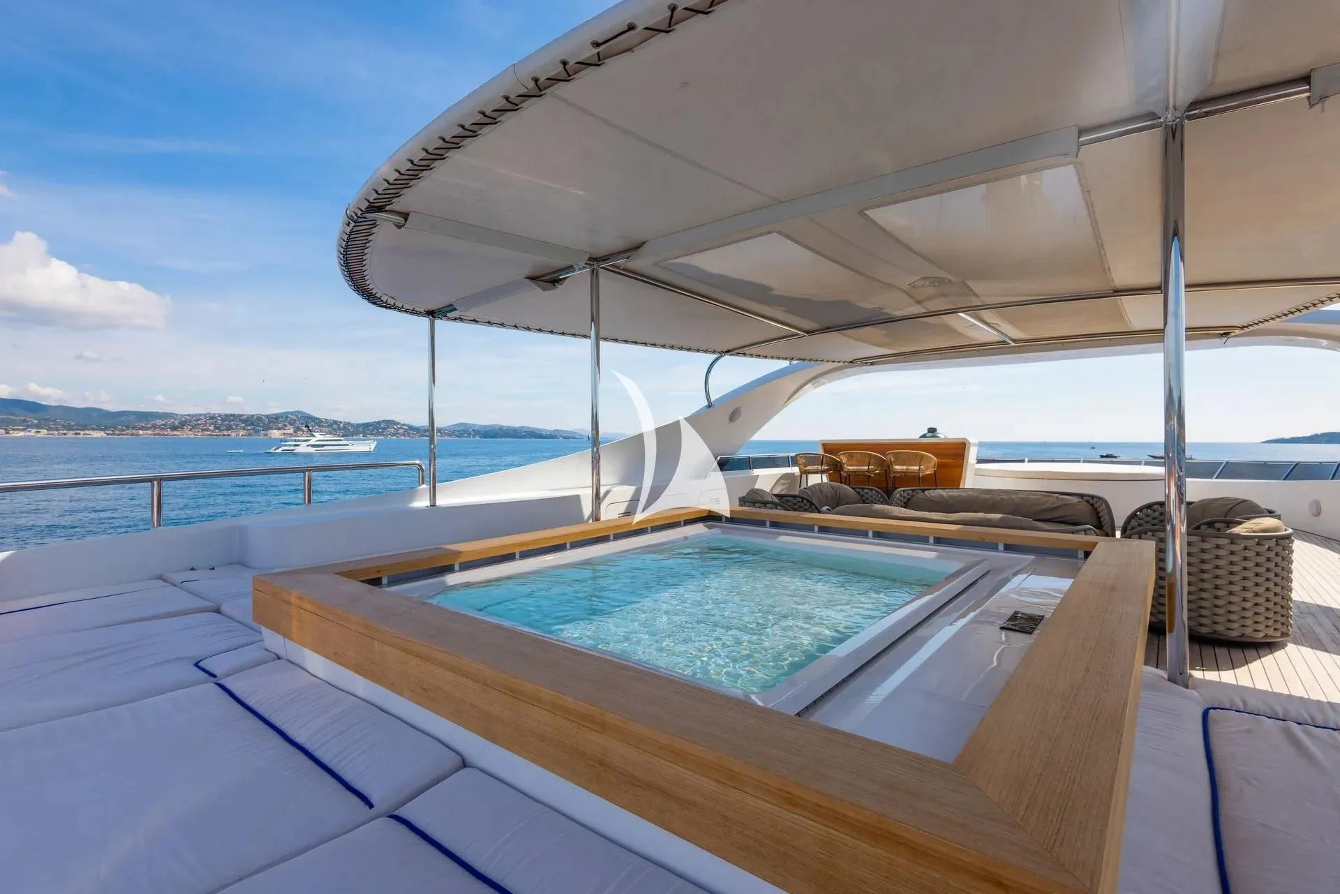 a boat on the water aboard LUISA Yacht for Charter